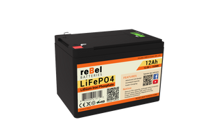 LiFePO4 12V 12Ah 153Wh Rechargeable Lithium Iron Phosphate Battery