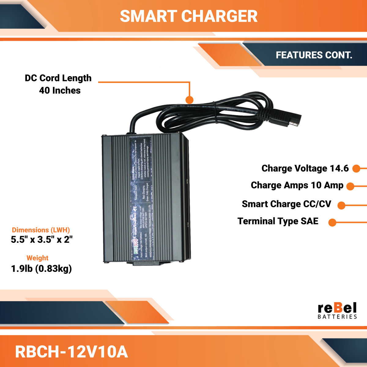 12 Volt LiFePO4 Lithium Charger for Lithium Iron Phosphate Batteries